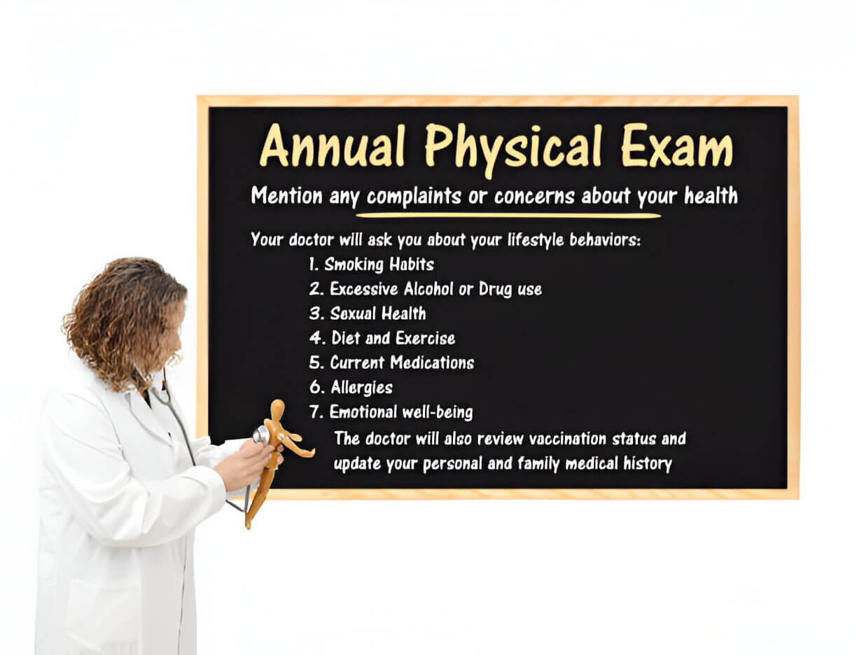 Annual Physical Exam Checklist for Female Patients